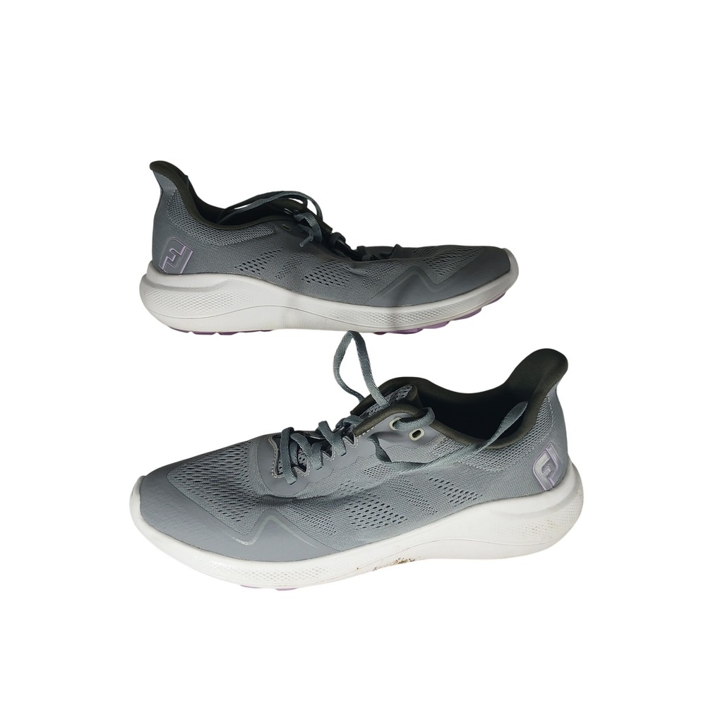 FootJoy Flex Golf Shoes 10 Grey Purple Spikeless Mesh 95766 Sporty Golfcore